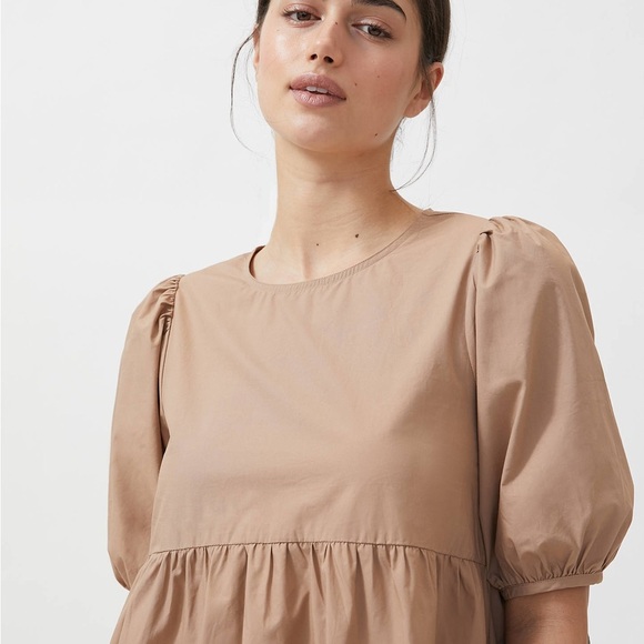 Mink Pink Puff Sleeve Judy Dress in Tan - Picture 3 of 7